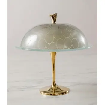 My Glass Studio Cake Stand & Dome, Clear - Set of 4 - Dia: 24 cm, H: 26 cm