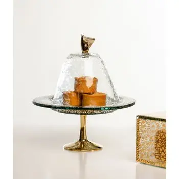 My Glass Studio Cake Stand & Dome, Clear - Set of 4 - Dia: 17 cm, H: 18 cm