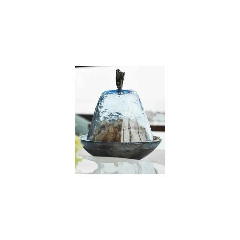 My Glass Studio Cake Stand & Dome, Natural - Set of 4 - Dia: 17 cm, H: 18 cm