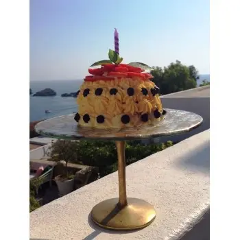 My Glass Studio Cake Stand, White - Dia: 24 cm, H: 15 cm