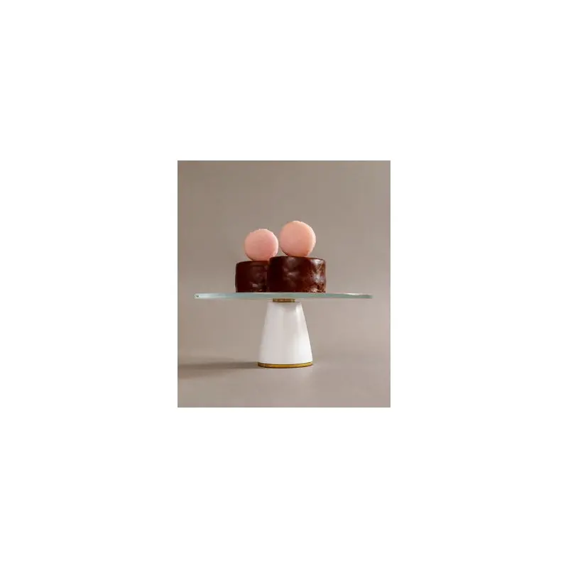 My Glass Studio Small Cake Stand, White - Set of 2 - Dia: 21 cm, H: 7 cm My Glass Studio Small Cake Stand, White - Set of 2 - Dia: 21 cm, H: 7 cm