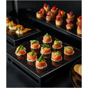 My Glass Studio Tiered Serving Platter, Black - 27.0 x 27.0 x 6 cm