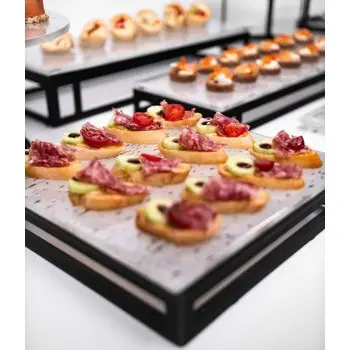 My Glass Studio Tiered Serving Platter, Black - 27.0 x 27.0 x 6 cm