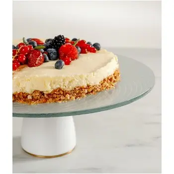 My Glass Studio Cake Stand, White - Set of 2 - Dia: 33 cm, H: 11 cm