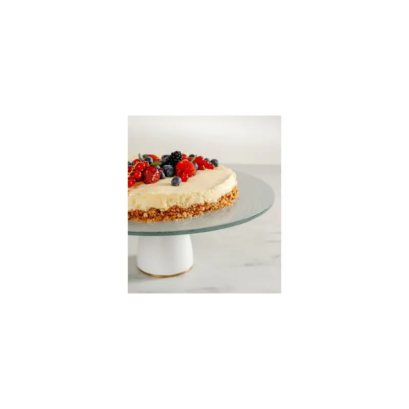 My Glass Studio Cake Stand, White - Set of 2 - Dia: 33 cm, H: 11 cm