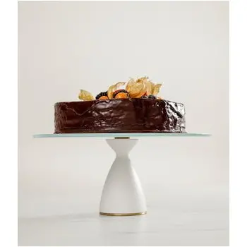 My Glass Studio Cake Stand, White - Set of 2 - Dia: 33 cm, H: 13 cm