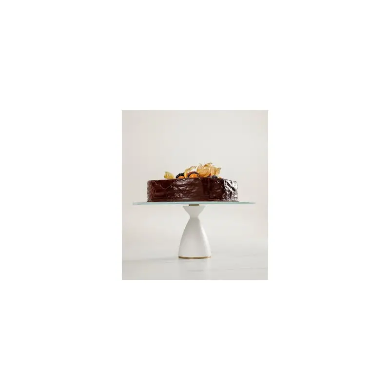 My Glass Studio Cake Stand, White - Set of 2 - Dia: 33 cm, H: 13 cm