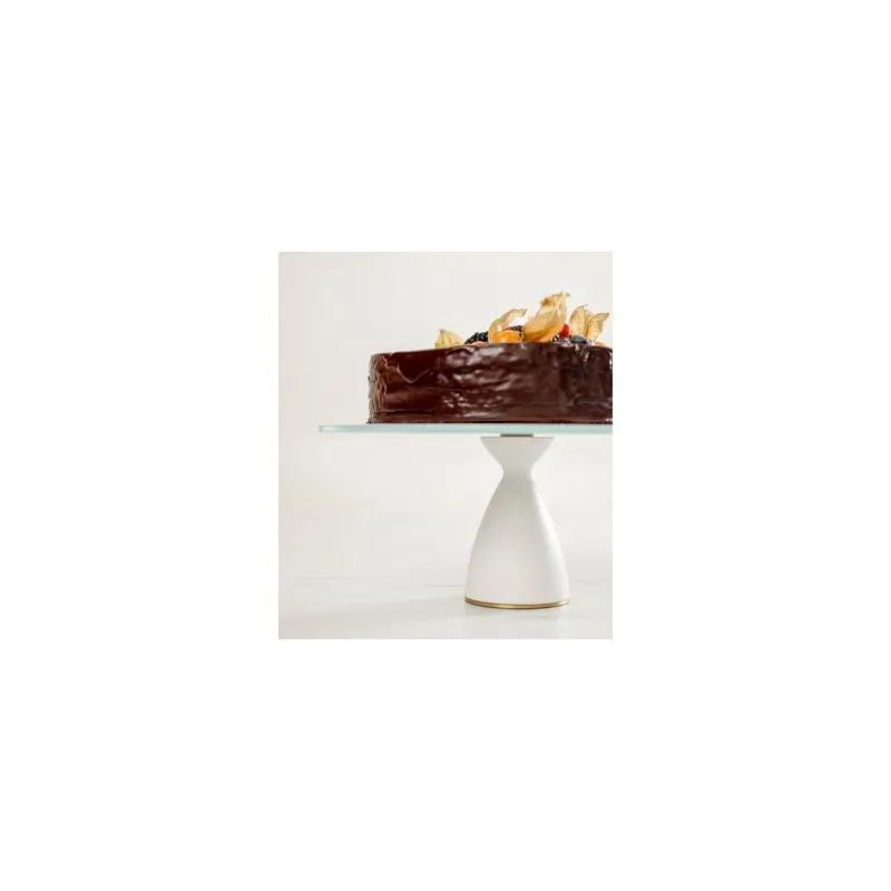 My Glass Studio Cake Stand, White - Set of 2 - Dia: 33 cm, H: 13 cm
