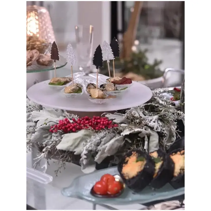 My Glass Studio Cake Stand, White - Set of 2 - Dia: 33 cm, H: 13 cm