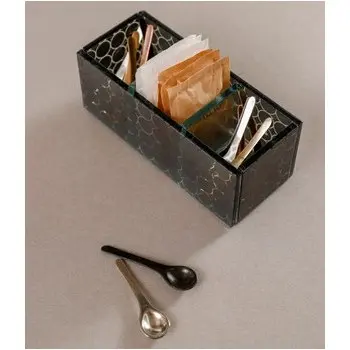 My Glass Studio Sugar Caddy, Grey - Set of 4 - 14.3 x 6.0 x 5 cm