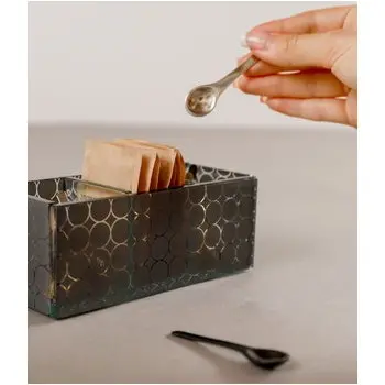 My Glass Studio Sugar Caddy, Grey - Set of 4 - 14.3 x 6.0 x 5 cm