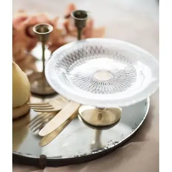 My Glass Studio Small Cake Stand, Black - Set of 9 - Dia: 14 cm, H: 8 cm