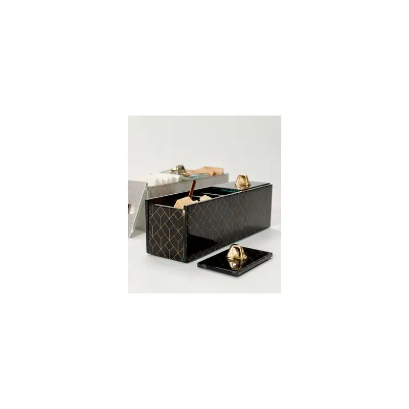 My Glass Studio Sugar Caddy, Black - Set of 6 - 20.5 x 6.0 x 7 cm