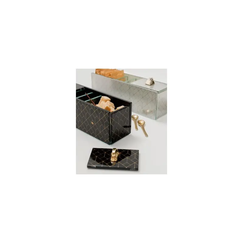 My Glass Studio Sugar Caddy, Black - Set of 6 - 20.5 x 6.0 x 7 cm