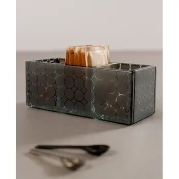 My Glass Studio Sugar Caddy, Grey - Set of 4 - 14.3 x 6.0 x 5 cm