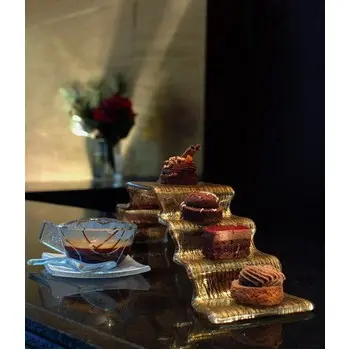 My Glass Studio Petit Fours Stand, Grey - Set of 8 - 33.0 x 9.3 x 9.0 cm