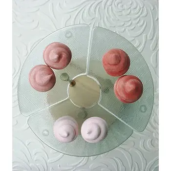 My Glass Studio Petit Fours Stand, Clear - Set of 4 - Dia: 18 cm, H: 12 cm