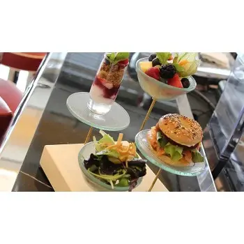 My Glass Studio Petit Fours Stand, Natural - Set of 4 - 21.5 x 21.5 x 19 cm