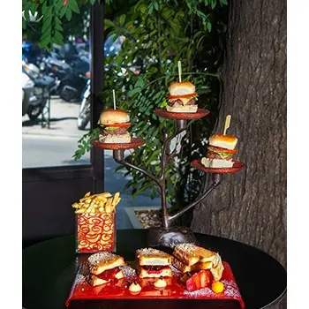 My Glass Studio Petit Fours Stand, Clear - Set of 4 - 35.0 x 13.0 x 31 cm