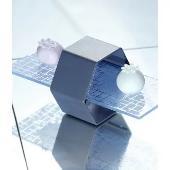My Glass Studio Petit Fours Stand, Grey - Set of 4 - 20.0 x 9.5 x 8.5 cm