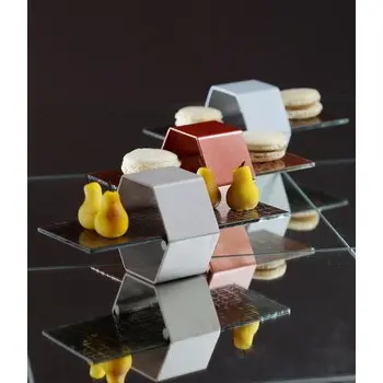 My Glass Studio Petit Fours Stand, White - Set of 4 - 20.0 x 9.5 x 8.5 cm