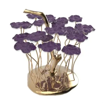 My Glass Studio Petit Fours Stand, Purple - Dia: 25 cm, H: 35 cm