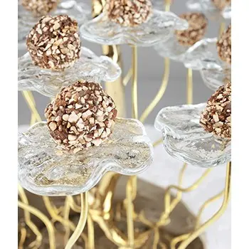 My Glass Studio Petit Fours Stand, Purple - Dia: 25 cm, H: 35 cm