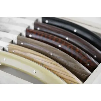 Andre Verdier Le Thiers Elegance 6 Pc Knife In Box - Wood Set Handle