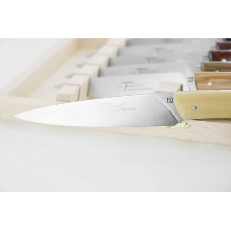 Andre Verdier Le Thiers Elegance 6 Pc Knife In Box - Wood Set Handle