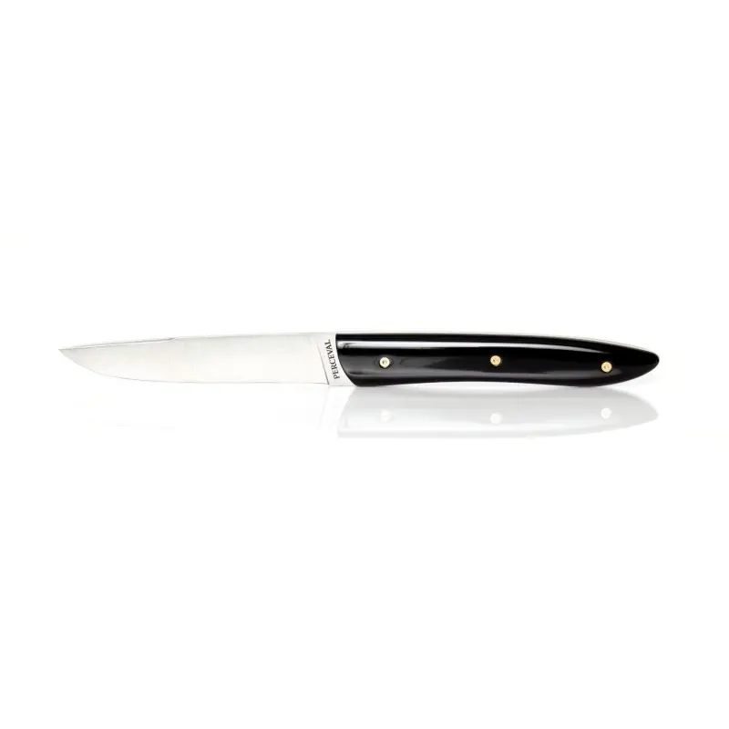Perceval Table Knife - Ubac Collection - Black Krion Handle - Golden Screws