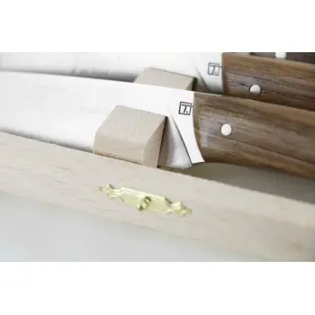 Andre Verdier Le Thiers Elegance 6 Pc Knife In Box - Walnut Wood Handle