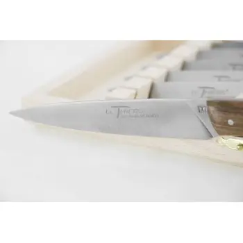 Andre Verdier Le Thiers Elegance 6 Pc Knife In Box - Walnut Wood Handle