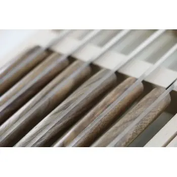 Andre Verdier Le Thiers Elegance 6 Pc Knife In Box - Walnut Wood Handle