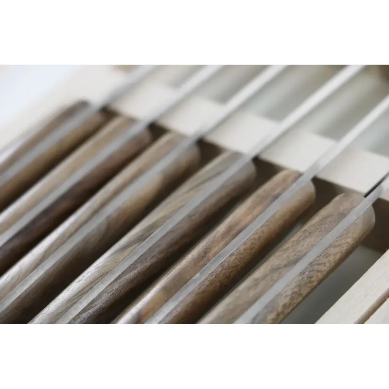 Andre Verdier Le Thiers Elegance 6 Pc Knife In Box - Walnut Wood Handle