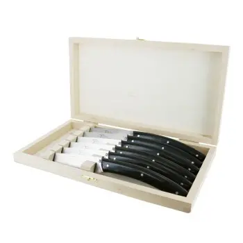 Andre Verdier Le Thiers Elegance 6 Pc Knife In Box - Ebony Handle