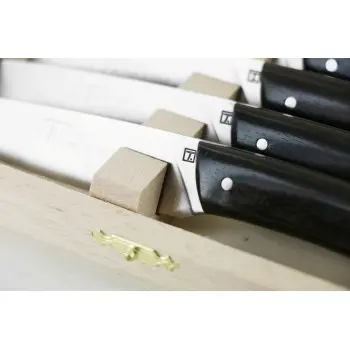 Andre Verdier Le Thiers Elegance 6 Pc Knife In Box - Ebony Handle