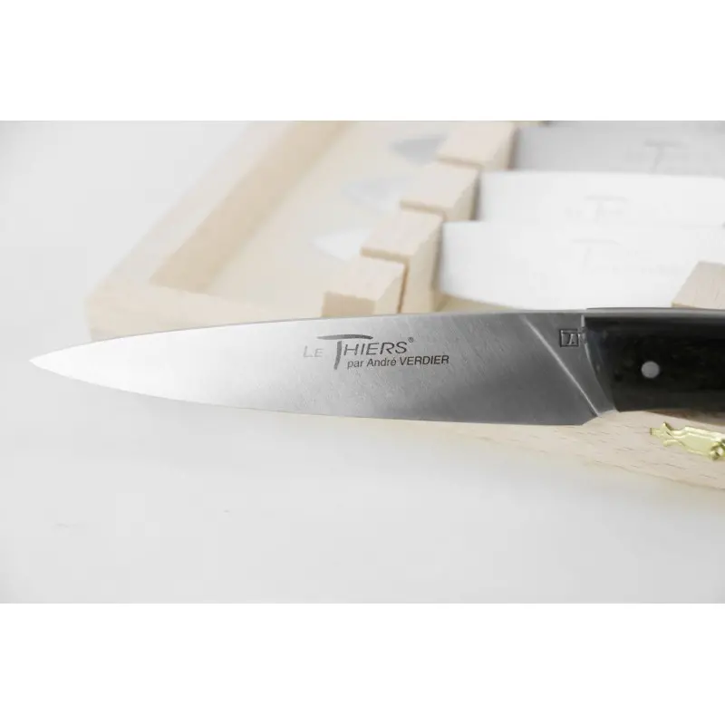 Andre Verdier Le Thiers Elegance 6 Pc Knife In Box - Ebony Handle
