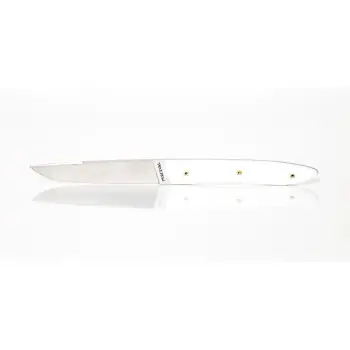Perceval Table Knife - Ubac Collection - White Krion Handle - Golden Screws