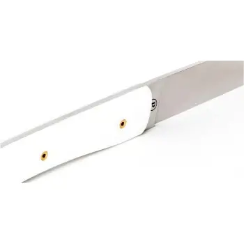 Perceval Table Knife - Ubac Collection - White Krion Handle - Golden Screws