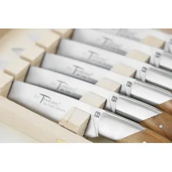 Andre Verdier Le Thiers Elegance 6 Pc Knife In Box - Olive Wood Handle