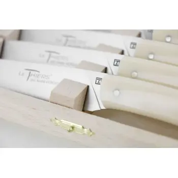 Andre Verdier Le Thiers Elegance 6 Pc Knife In Box - Off-White Acrylic Handle