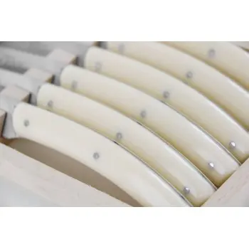 Andre Verdier Le Thiers Elegance 6 Pc Knife In Box - Off-White Acrylic Handle