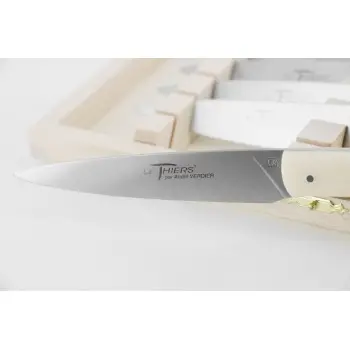 Andre Verdier Le Thiers Elegance 6 Pc Knife In Box - Off-White Acrylic Handle
