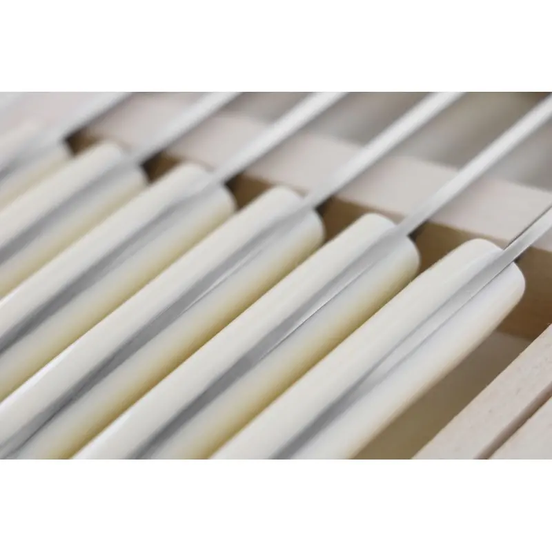 Andre Verdier Le Thiers Elegance 6 Pc Knife In Box - Off-White Acrylic Handle Andre Verdier Le Thiers Elegance 6 Pc Knife In Box - Off-White Acrylic Handle