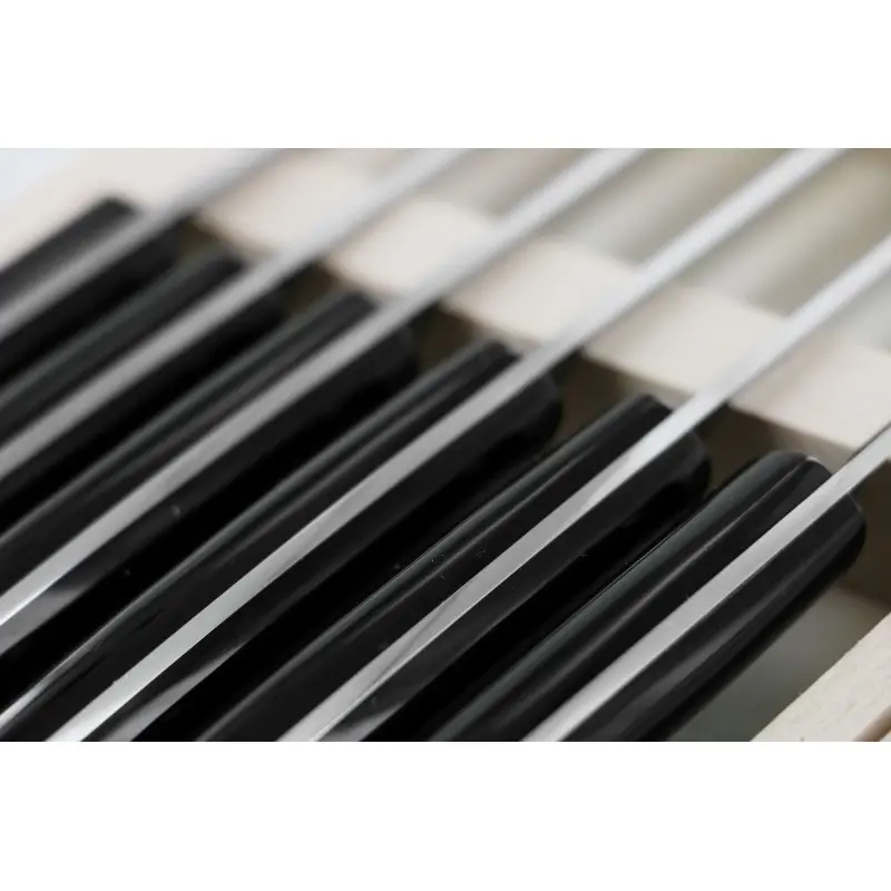 Andre Verdier Le Thiers Elegance 6 Pc Knife In Box - Black Acrylic Handle