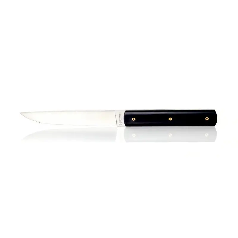 Perceval Table Knife - 888 Collection - Polyacetal Night Blue Handle - Golden Screws Perceval Table Knife - 888 Collection - Polyacetal Night Blue Handle - Golden Screws