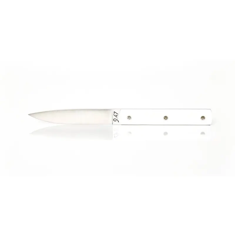 Perceval Table Knife - 947 Collection - Prestige White Krion Handle Perceval Table Knife - 947 Collection - Prestige White Krion Handle