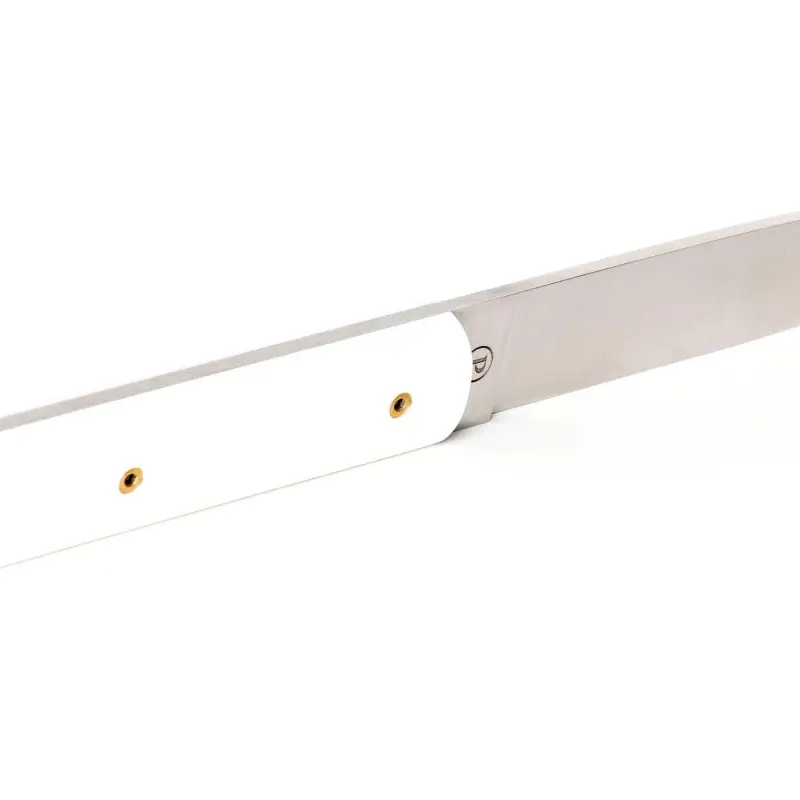 Perceval Table Knife - 947 Collection - Polyacetal White Handle - Golden Screws