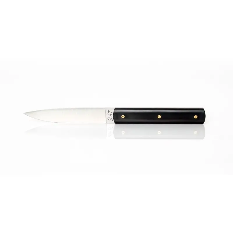 Perceval Table Knife - 947 Collection - Polyacetal Black Handle - Golden Screws Perceval Table Knife - 947 Collection - Polyacetal Black Handle - Golden Screws