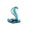 Daum Glass Sculpture Blue Naja by Snake 8.7'' x 7.7'' x 5.9''
